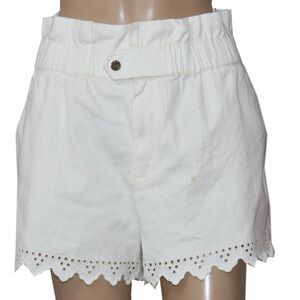 Anthropologie White Eyelet High Waist Shorts